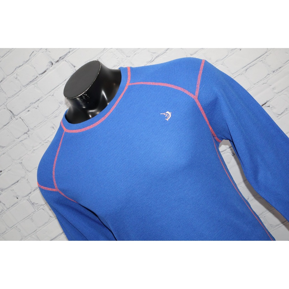 Reel Legends Thermal Shirt Mens Large Blue Long Sleeve Waffle Knit Fishing Top